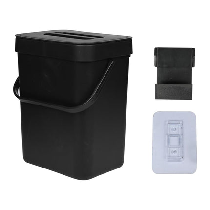 Benson Compacte Prullenbak - 3 Liter - Zwart - Ruimtebesparend - 16 x 13 x 20,5 cm
