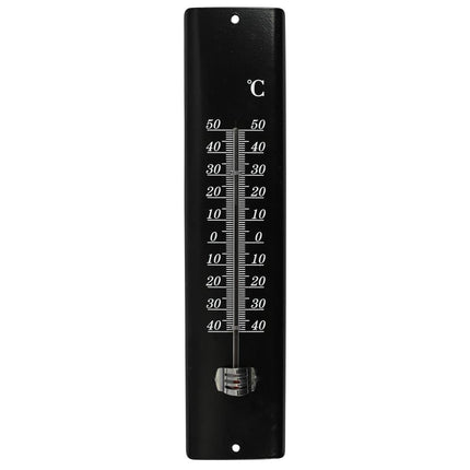 Benson Metalen Thermometer - Zwart - 30 cm - Voor Binnen & Buiten