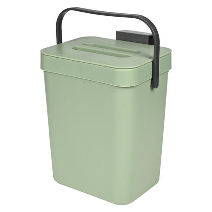 Benson Compacte Prullenbak - 3 Liter - Groen - Lichtgewicht - 16 x 13 x 20,5 cm