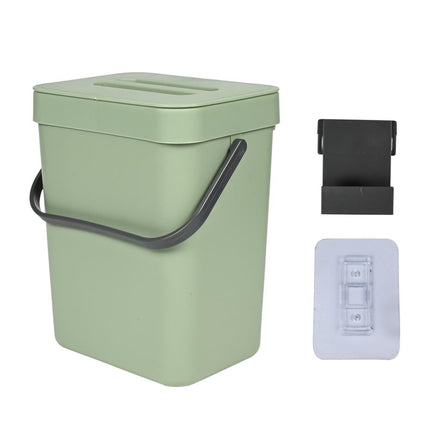 Benson Compacte Prullenbak - 3 Liter - Groen - Lichtgewicht - 16 x 13 x 20,5 cm