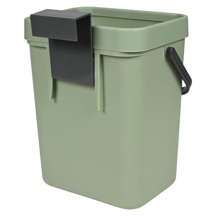 Benson Compacte Prullenbak - 3 Liter - Groen - Lichtgewicht - 16 x 13 x 20,5 cm
