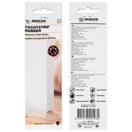 Benson Deur-Tochtstrip Transparant 100 cm - Zelfklevend - Inkortbaar