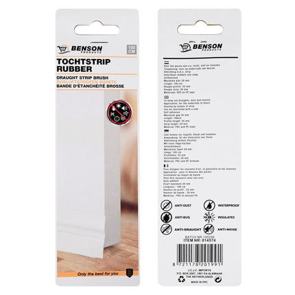 Benson Zelfklevende Tochtstrip Wit 100 cm - Deurafdichting