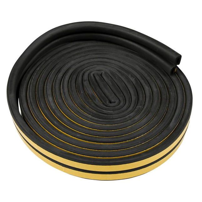 Benson Tochtstrip Rubber D-profiel Zwart - 2 x 3 Meter - 6 Meter Totaal