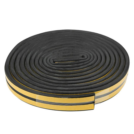 Benson Tochtstrip Rubber D-profiel Zwart - 2 x 3 Meter - 6 Meter Totaal