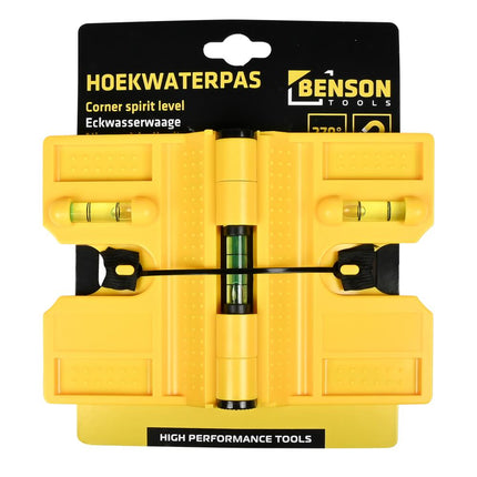 Benson Verstelbare Magnetische Hoekwaterpas - 0-270° - 3 Libellen
