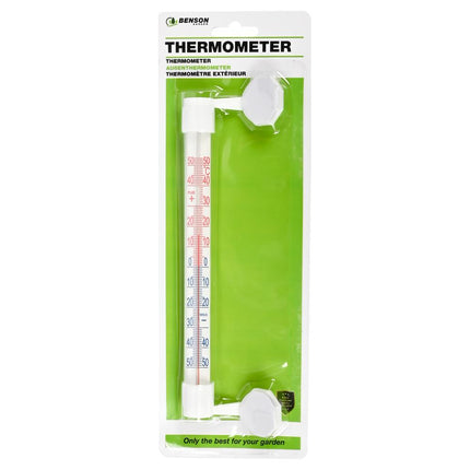 Benson Buitenthermometer met Zuignap - 21 cm - Wit