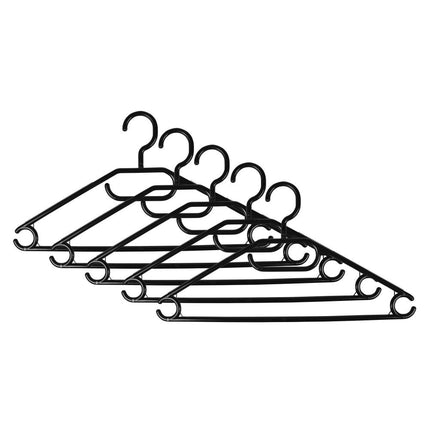 Benson Kunststof Kledinghangers - 5 Stuks - Zwart - 40,5 cm
