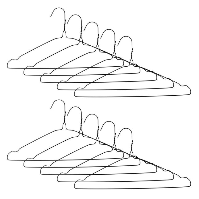Benson Metalen Kledinghangers - Set van 10 - Zwart - 40 cm