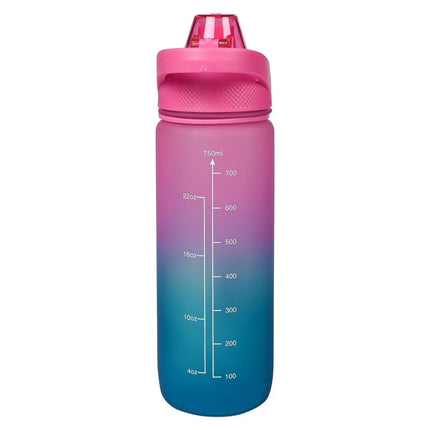 Benson Drinkfles 750 ml - Motivatie Markeringen & Fruitzeef - Blauw/Roze - BPA-vrij