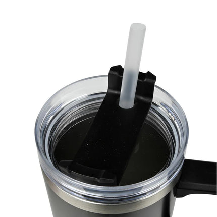 Benson Thermosbeker 900 ml - Zwart - Inclusief Rietje - Geschikt voor Auto Bekerhouders