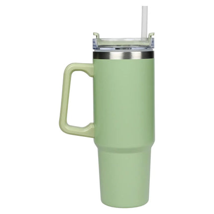 Benson Thermosbeker 900 ml - Groen - Inclusief Rietje - Geschikt voor Auto Bekerhouders