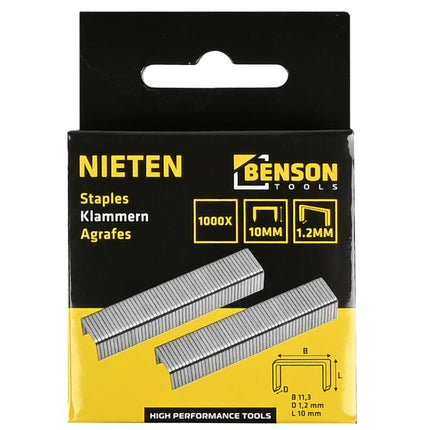 Benson Nieten - 10 mm x 1,2 mm - Heavy Duty - 1000 Stuks