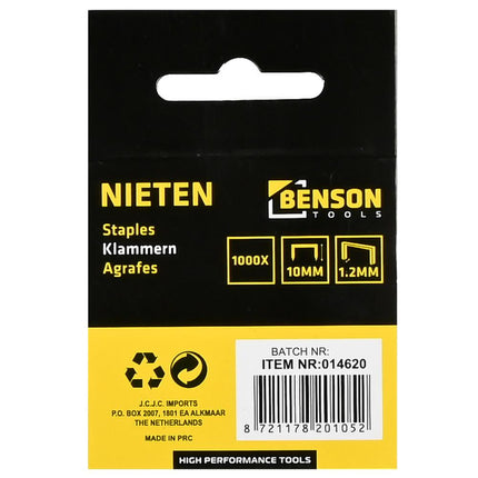 Benson Nieten - 10 mm x 1,2 mm - Heavy Duty - 1000 Stuks