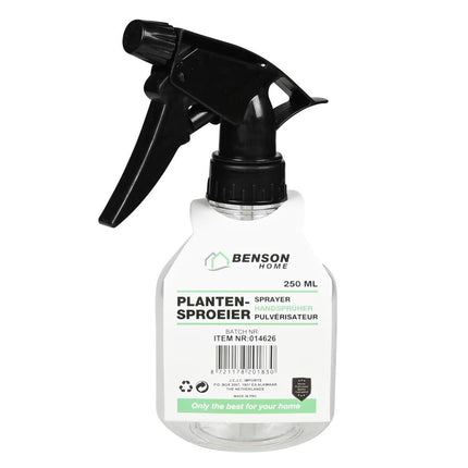 Benson Plantensproeier 250 ml - Transparant met Zwarte Spuitkop - Ergonomisch