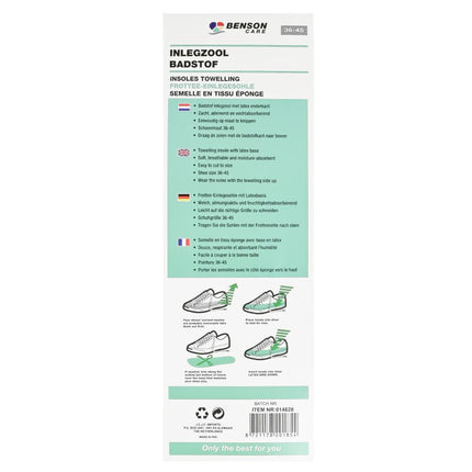 Benson Inlegzolen Badstof – Ademend & Vochtabsorberend – Maat 36-45