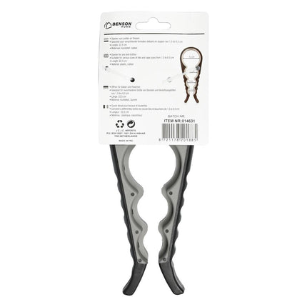 Benson Opener voor Potten en Flessen - Verstelbaar - 22,5 cm - Voor Deksels van 1,5 tot 6,5 cm