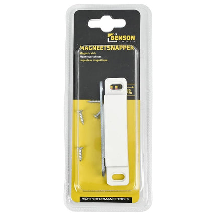 Benson Magneetsnapper XL - 85 mm - Inclusief Sluitplaat en Schroeven - Wit