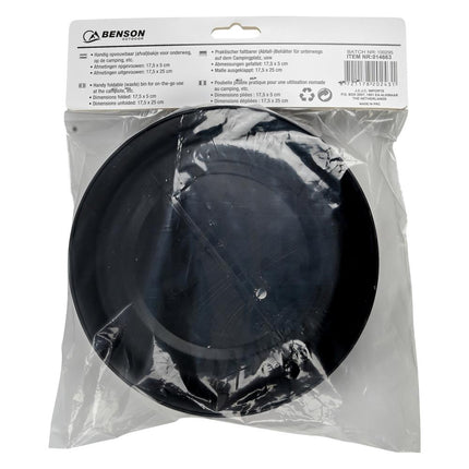 Benson Opvouwbaar Afvalbakje - 17,5 x 25 cm - Compact & Lekvrij - Voor Auto, Caravan & Tent