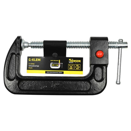 Benson G-klem met Snelontgrendeling - 180 x 100 mm - Quick Release