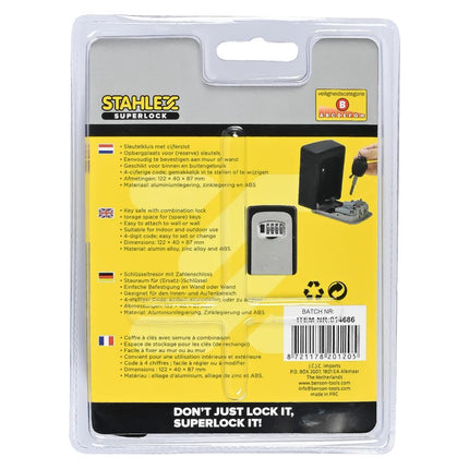 Stahlex Sleutelkluis Profi - 4-Cijferig Cijferslot - 122 x 87 x 40 mm - Metaal