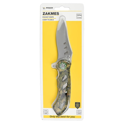 Benson Survival Zakmes - 8.5 cm Lemmet - Inklapbaar met Broekclip