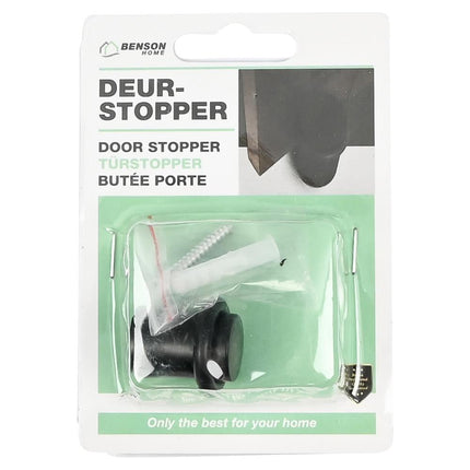 Benson Deurstopper Mini Zwart - Ø 26,5 x 27,5 mm - Zink met Poedercoating