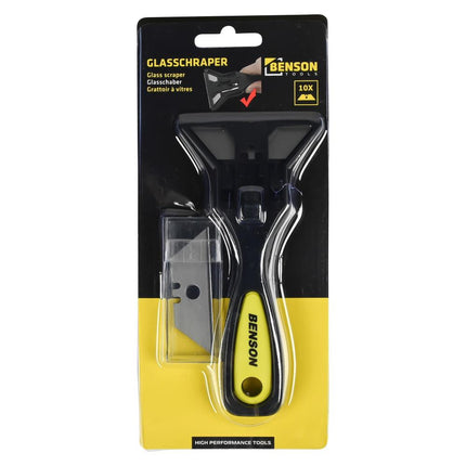 Benson Glasschraper 140 mm - Inclusief 10 Reservemessen