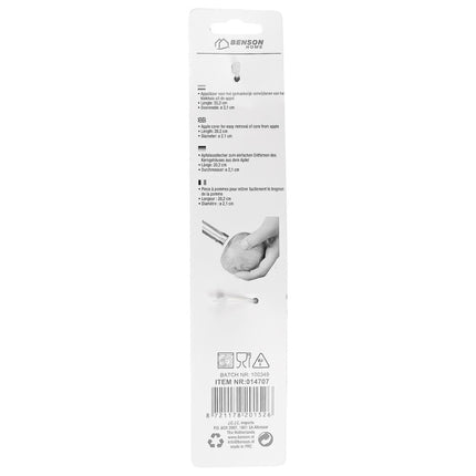 Benson Appelboor - 20,2 cm - RVS met Kunststof Handvat - Ø 2,1 cm
