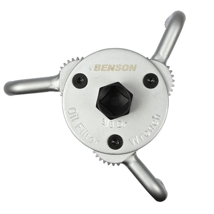 Benson Oliefilterklauw 3-armig – Ø 80-135 mm – Carbon Staal – Zelfklemmende Ribbelgreep