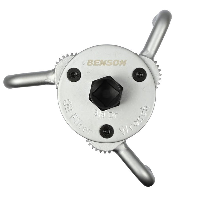 Benson Oliefilterklauw 3-armig – Ø 80-135 mm – Carbon Staal – Zelfklemmende Ribbelgreep