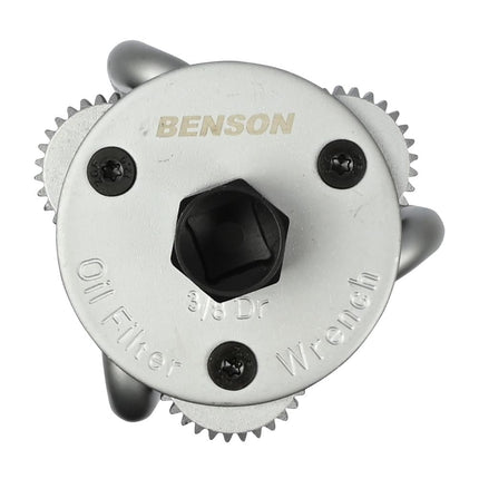 Benson Oliefilterklauw 3-armig – Ø 80-135 mm – Carbon Staal – Zelfklemmende Ribbelgreep