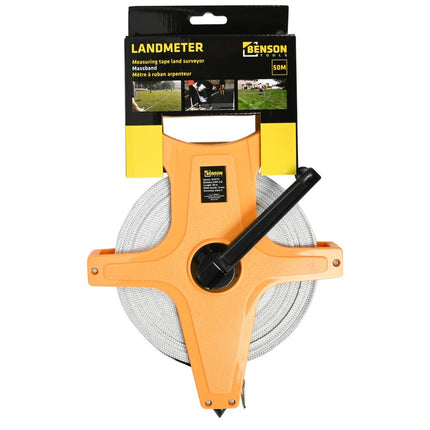 Benson Landmeter 50 meter - Glasfiber - Slagvaste Haspel