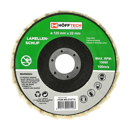 Hofftech Vilten Lamellenschijf – Ø 125 x 22 mm – Hoogglans Polijsten