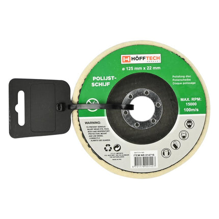 Benson Vilten Polijstschijf – Ø 125 mm – Asgat 22 mm