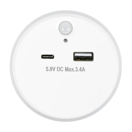 Benson Nachtlamp met USB-A/C - Dag/Nacht & PIR Sensor - Warm Wit