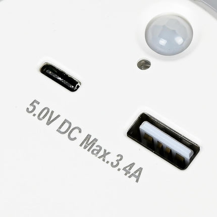 Benson Nachtlamp met USB-A/C - Dag/Nacht & PIR Sensor - Warm Wit