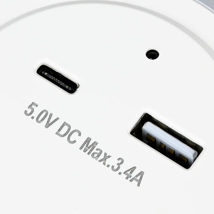 Benson Nachtlamp met USB-A & USB-C - 17 Watt - Dag/Nacht Sensor - Wit