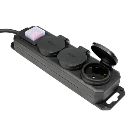 Benson Spatwaterdichte Stekkerdoos – 3-voudig – 3 meter – Schakelaar – IP44