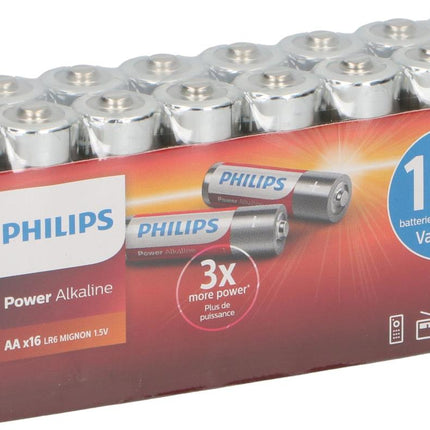 Philips AA Batterijen - LR6 - 1.5V - 16 stuks - Power Alkaline - Voordeelverpakking