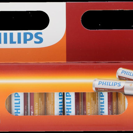 Philips LongLife AA Batterijen - LR6 - 1.5V - 12 stuks - Voordeelverpakking