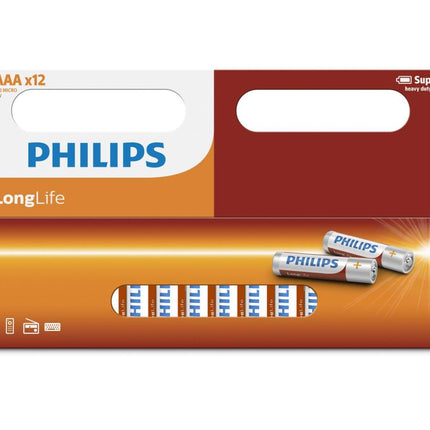 Philips AAA Batterijen - LR03 - 1.5V - 12 stuks - Power Alkaline - Voordeelverpakking