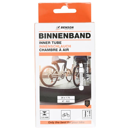 Benson Binnenband 28" - 100% Butyl - 47-622 (28 x 1.75) - Duurzaam & Luchtdicht