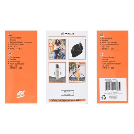 Benson Binnenband 28" - 100% Butyl - 47-622 (28 x 1.75) - Duurzaam & Luchtdicht