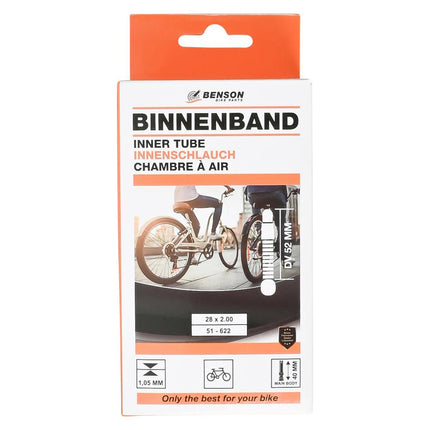 Benson Binnenband 28" - 100% Butyl - 50-622 (28 x 2.00) - Duurzaam & Luchtdicht