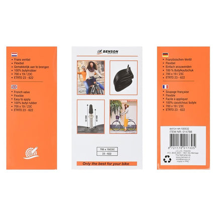 Benson Race Binnenband - 700x19/23C (18/23-622) - 100% Butyl - Wielrenband