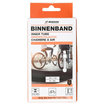 Benson Binnenband 26" - 100% Butyl - 26 x 1-3/8 - Duurzaam & Luchtdicht