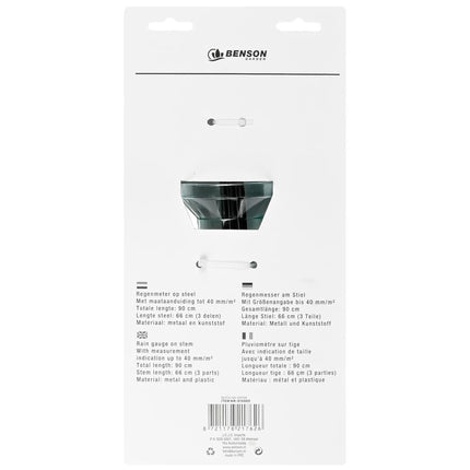 Benson Regenmeter - 90 cm - Metaal & Kunststof - 40 mm