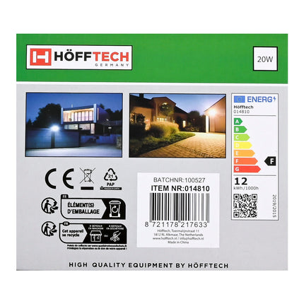 Hofftech LED Straler Ultra Flat - 20W - 2000 Lumen - IP65 - 6000K