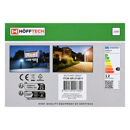 Hofftech LED Straler Ultra Flat - 20W - 2000 Lumen - Met Sensor